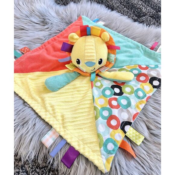Taggies Bright Star Plush Lion Lovey 13.5‎ Square Security Blanket Baby Crib Toy - Picture 1 of 4